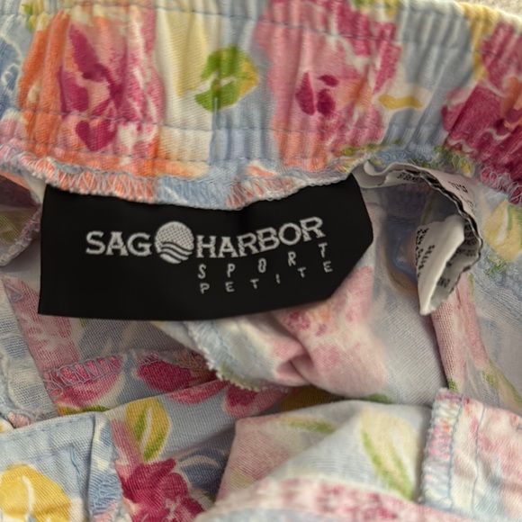 Sag Harbor Pink and Yellow Floral Capris - Picture 3 of 4